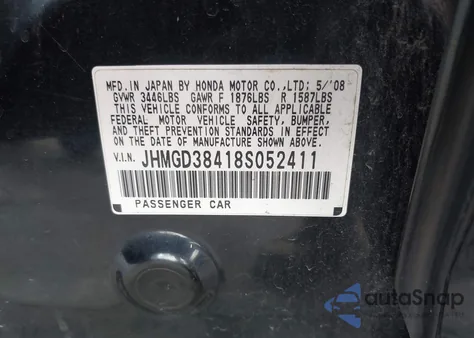 2008 Honda Fit из США, поврежденный, VIN JHMGD38418S052411